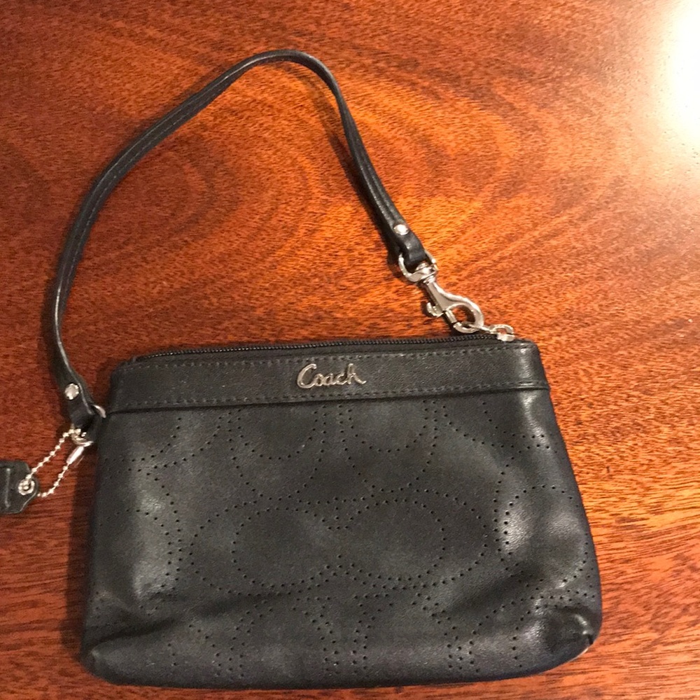 Black coach wristlet